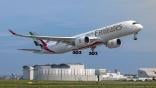 Emirates A350 taking off